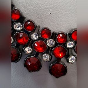 Red and Gunmetal necklace